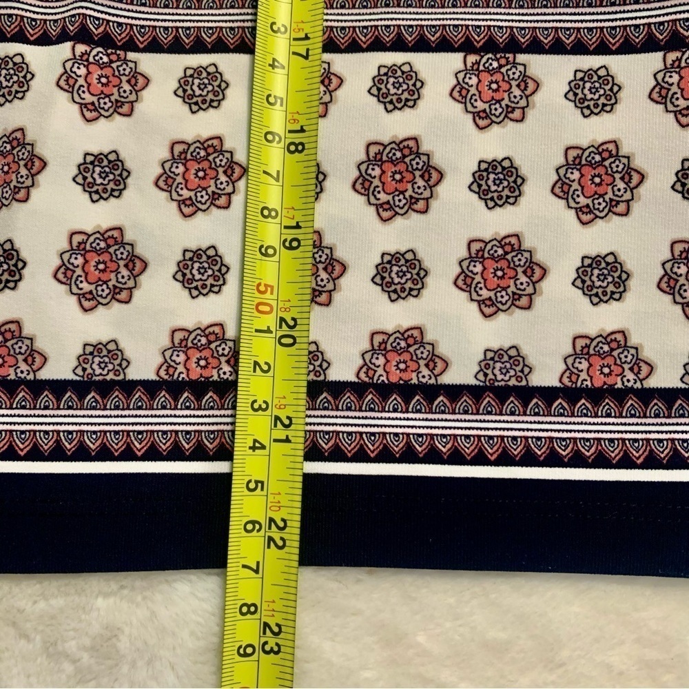 Tommy Hilfiger Tunic Top XS Sleeveless White Paisley Navy Pink Beige Stretch - Picture 13 of 13